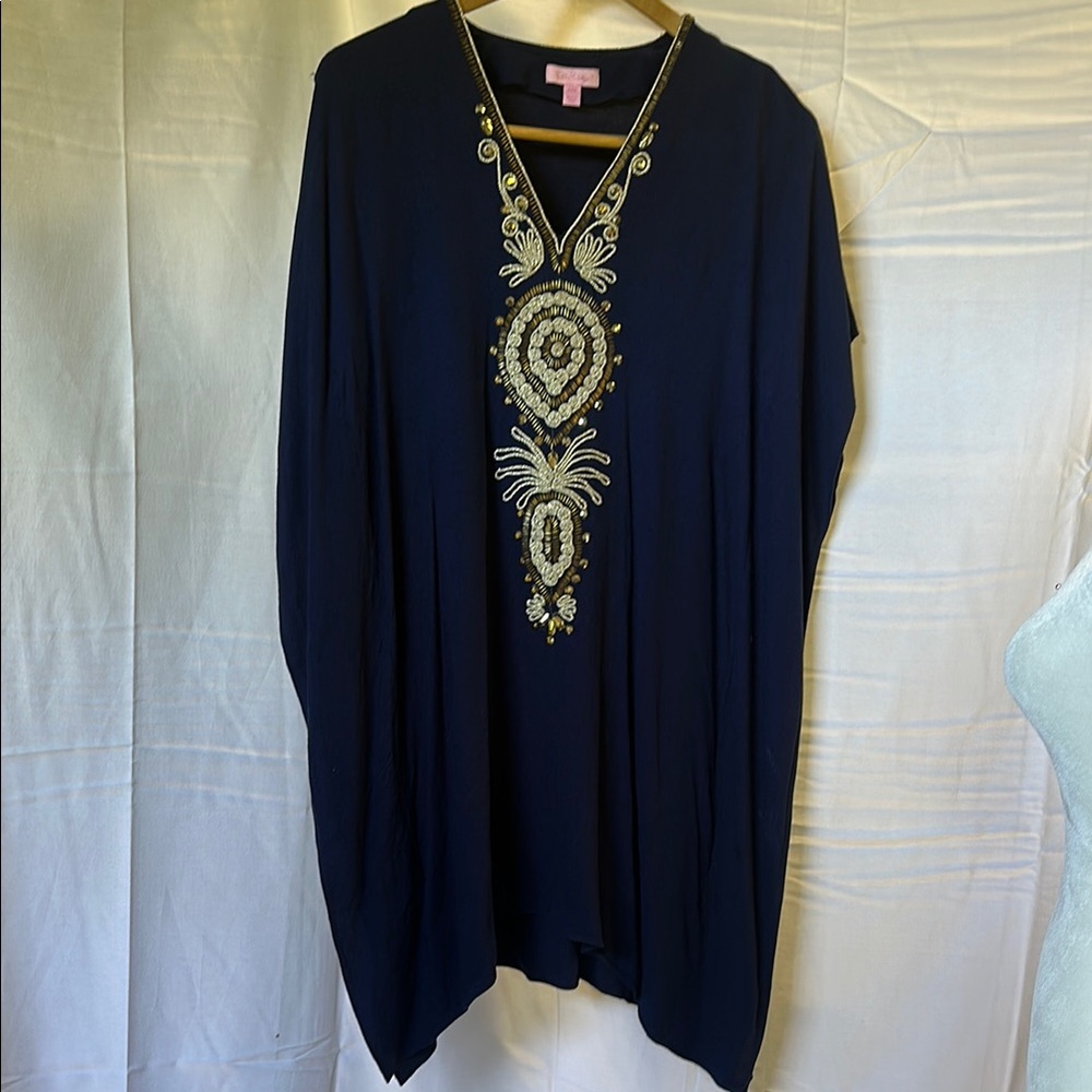 Lilly Pulitzer Navy Top with Gold Accents